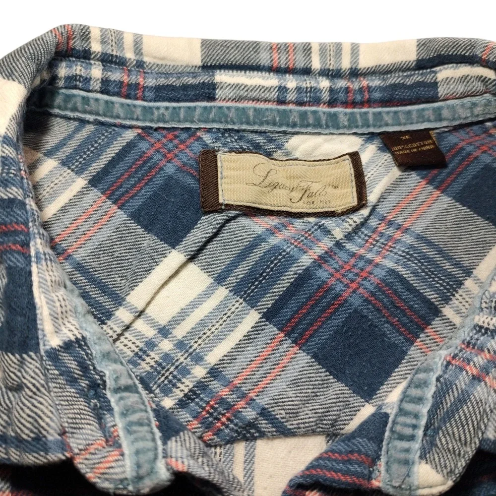 Plaid Button Down Shirt - Blue and White - Picture 5 of 11